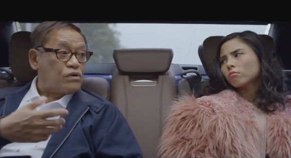 Anna Akana as Sasha and Richard Ng as her father Teddy in Go Back to China
