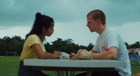 Taylor Russell as Emily and Lucas Hedges as Lucas in Waves.