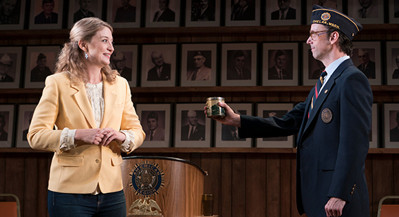 Heidi Schreck with Mike Iveson as the American Legion moderator