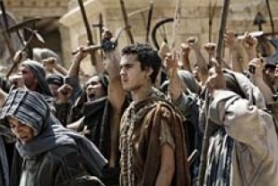 Max Minghella as Davus with the Christian zealots