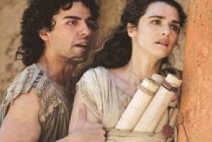 Oscar Isaac as Oretes and Rachel Weisz as Hypatia