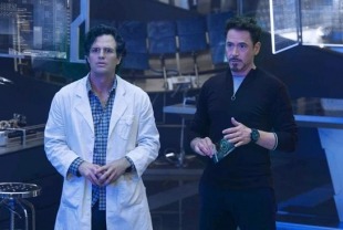 Mark Ruffalo as the Hulk and Robert Downey Jr. as Tony Stark