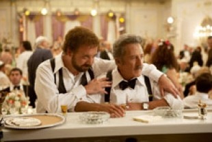 Paul Giomatti as Barney with Dustin Hoffman as his father