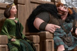 Queen  Elinor voiced by Emma Thompson and King Fergus voiced by Billy Connolly