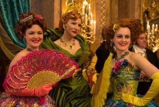 Holliday Grainger as Anastasia, Cate Blanchett as STepmother and Sophie McShera as Drisella
