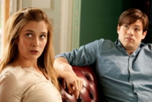 Caitlin Fitzgerald as Priss and Ryan Metcalf as Frank
