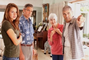 Shailene Woodley as Alex, George Clooney as Matt, Barbara L. Southern as Alice and Robert Forster as Scott