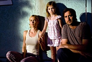 Radha Mitchell as Dawn, Morgan Lily as Millie, and Luke Wilson as Henry