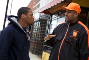 Violence interrupter Cobe Williams (right) and Lil Mikey (left)