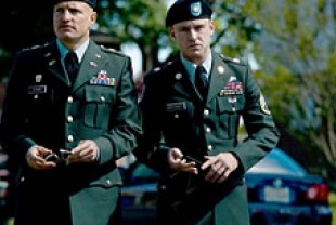Woody Harrelson as Capt. Tony Stone and Ben Foster as Staff Sgt. Will Montgomery