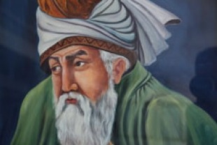 Painting of Jalaluddin Rumi by a contemporary Afghan painter