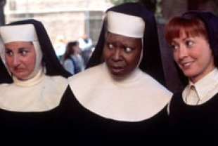 Kathy Najimy as Sister Mary Patrick, Whoopi Goldberg as Deloris and Wendy Makkena as Sister Mary Robert
