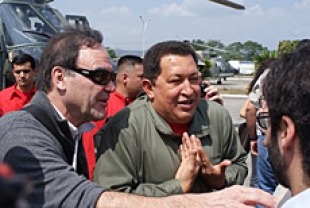 Oliver Stone and Hugo Chavez of Venezuela