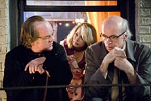 Philip Seymour Hoffman as Caden, Michelle Williams as Claire, and Tom Noonan as Sammy