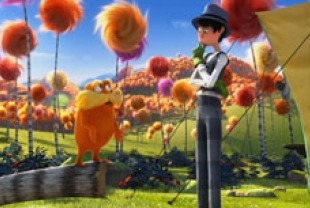 Danny Devito as the Lorax and Ed Helms as Once-ler