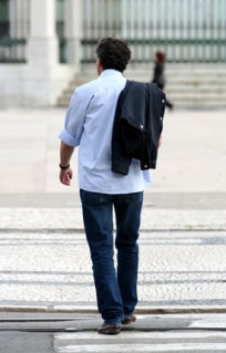 Man walking in city