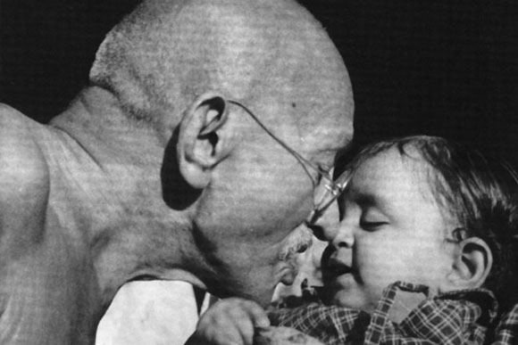 Gandhi and child