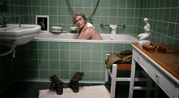Kate Winslet as Lee Miller in Hitler's bathrub