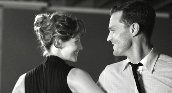 At a dance: Caitriona Balfe as Ma and Jamie Dorman as Pa