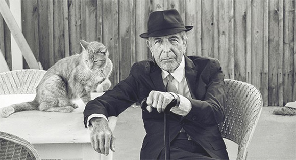 Leonard Cohen and cat