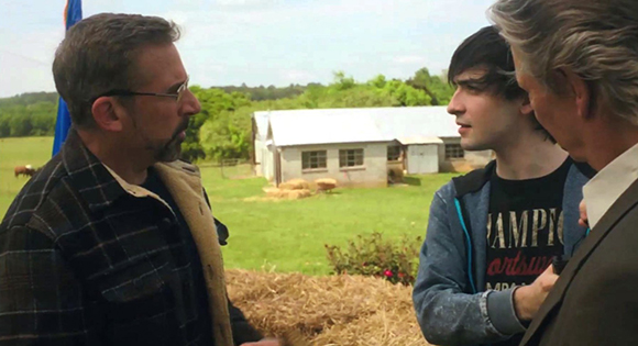 Gary (Steve Carrell) and Jack (Chris Cooper) talk to a voter in Deerlaken, Wisconsin