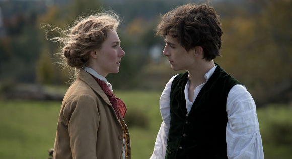 Saoirse Ronan as Jo and Timothy Chalamet as Teddy "Laurie" Laurence