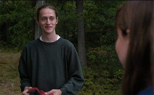 Percy Hynes White as Chad and Maisy Stella as young Elliott