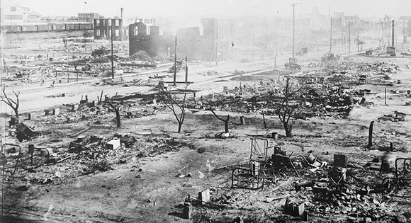 The Greenwood section of Tulsa after the race massacre.