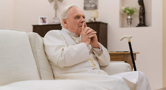 Anthony Hopkins as Pope Benedict in The Two Popes