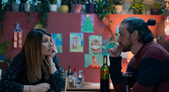 Sharon Horgan as She and James McAvoy as He