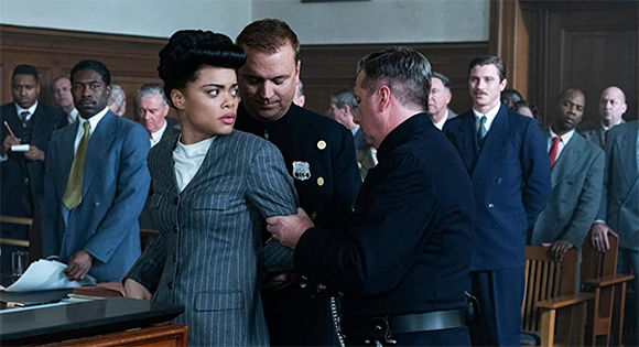 Andra Day as Billie Holiday being arrested