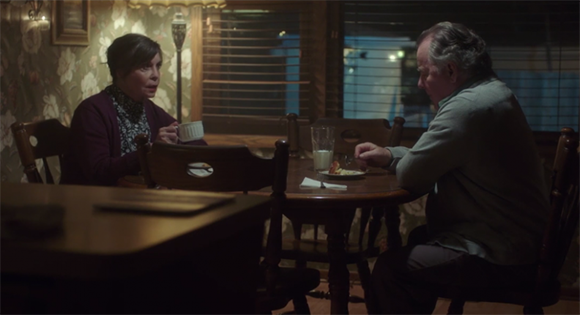 Talia Shire as Iola and Peter Gerety as Allery