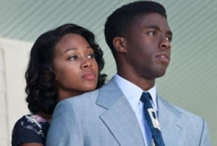 Nicole Beharie as Rachel and Chadwick Boseman as Jackie