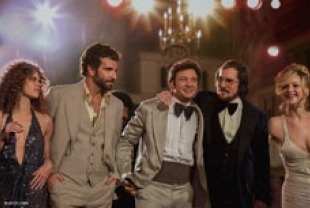  and Amy Adams as Syndey, Bradeley Cooper as Richie, Jeremy Renner as Carmine, Christian Bale as Irving and Jennifer Lawrence as Rosalyn