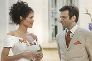 Angelina Jolie as Mariane Pearl and Dan futterman as Daniel Pearl