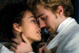 Keira Knightley as Anna Karenina and Aaron Johnson as Count Vronsky