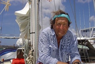 Ernst Aebi on his daughter's boat