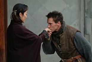 Michelle Yeoh as Madame Wang and Jonathan Rhys Meyers as Hogg