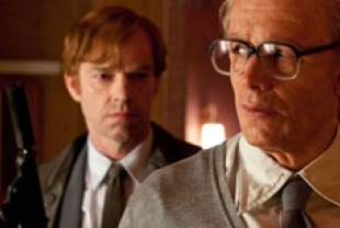 Hugo Weaving as the hitman and James D'Arcy as Rufus