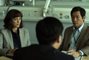 Marion Cotillard as Dr. Leonora Orantes and Chin Han as Sun Feng