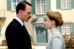 Michael Fassbender as Carl Jung and Sarah Gadon as Emma Jung
