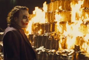 The Joker Watching the World Burn