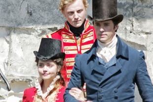 Jenna Coleman as Lydia and Matthew Goode as Wickham