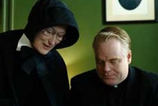 Meryl Streep as Sister Aloysius and Philip Seymour Hoffman as Father Flynn