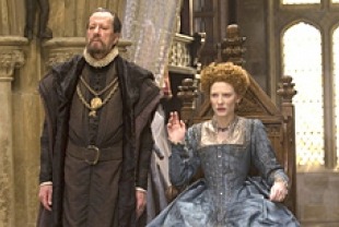 Geoffrey Rush as Sir Francis Walsingham and Cate Blanchett as Elizabeth