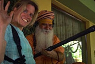Kate Churchill with Gurusharanananda 