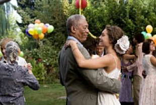 Alexa Davalos as Chloe and Morgan Freeman as Harry