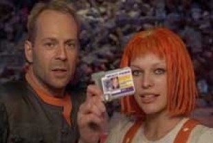 Bruce Willis as Korben and Milla Jovovich as Leeloo
