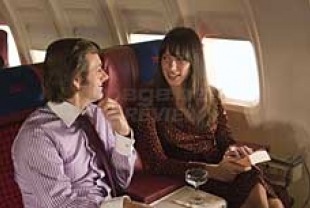 Michael Sheen as David Frost and Rebecca Hall as Caroline Cushing