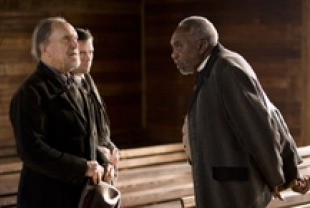 Robert Duvall as Felix, Lucas Black as  uddy, and Bill Cobb as Rev. Jackson, 